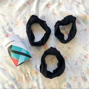 Sheertex 3 pack Black Knotted Headbands